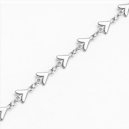 Arrow Link Chain Anklet – 925 Sterling Silver