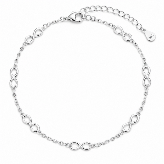 Infinity Link Anklet – 925 Sterling Silver