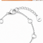925 Sterling Silver Open Heart Link Anklet