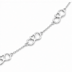 925 Sterling Silver Infinity Heart Link Anklet