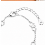 925 Sterling Silver Infinity Heart Link Anklet