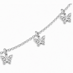 925 Sterling Silver Butterfly Charm Anklet