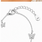 925 Sterling Silver Butterfly Charm Anklet