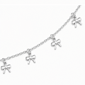 925 Sterling Silver Bow Charm Anklet