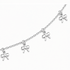925 Sterling Silver Bow Charm Anklet