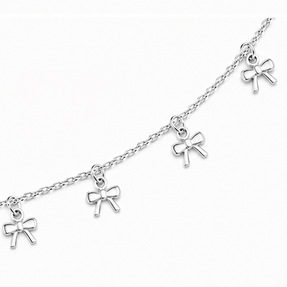 Bow Charm Anklet – 925 Sterling Silver