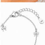 925 Sterling Silver Bow Charm Anklet