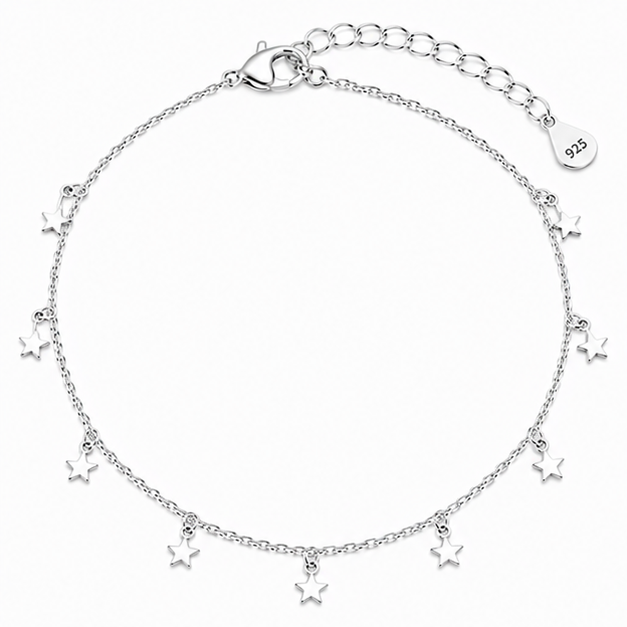 Star Charm Anklet – 925 Sterling Silver