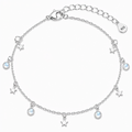 Star and Pearl Charm Anklet – 925 Sterling Silver