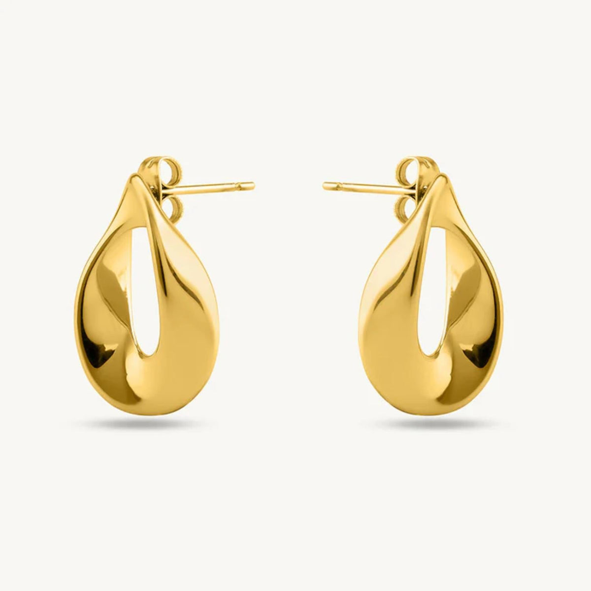 Sculptural Open Teardrop Earrings – 925 Sterling Silver
