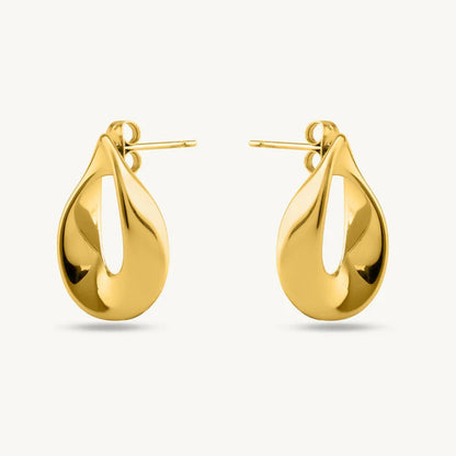 Sculptural Open Teardrop Earrings – 925 Sterling Silver
