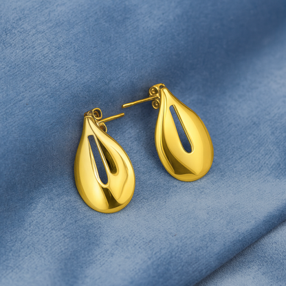 Sculptural Open Teardrop Earrings – 925 Sterling Silver