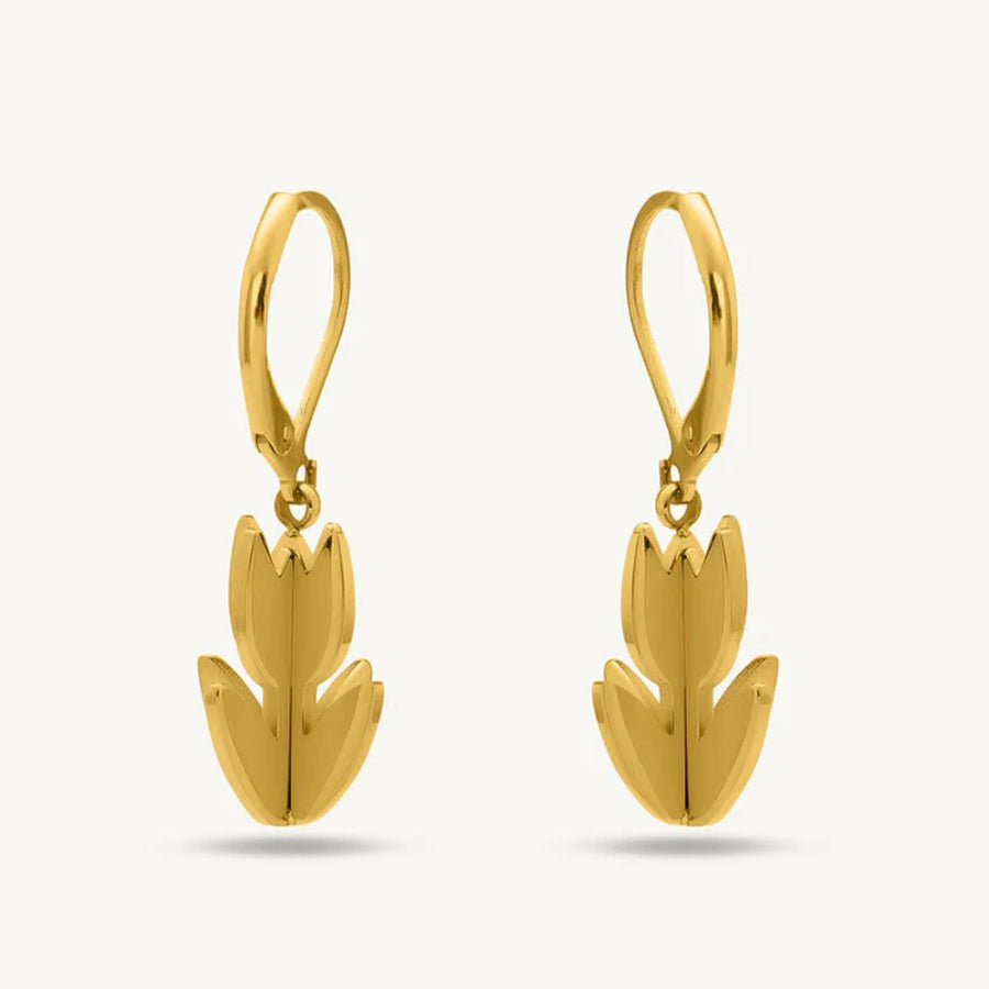Tulip Floral Drop Dangle Earrings – 925 Sterling Silver