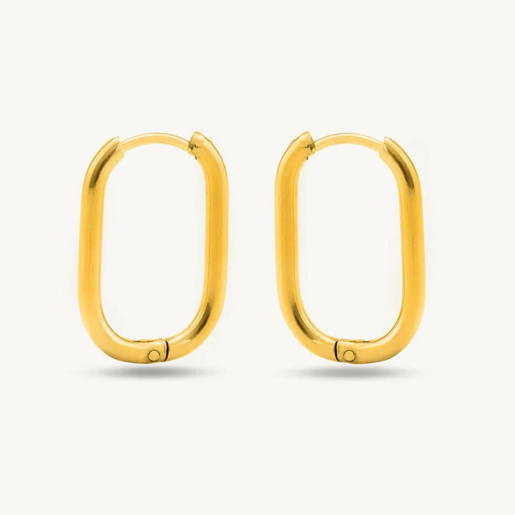 Minimalist Sleek Hoop Earrings 925 Sterling Silver Yellow Plated