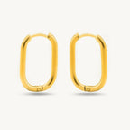 Minimalist Sleek Hoop Earrings 925 Sterling Silver Yellow Plated