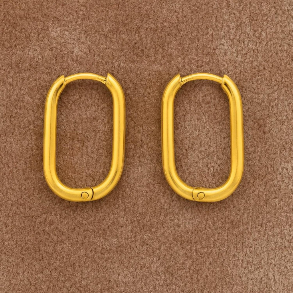 Minimalist Sleek Hoop Earrings 925 Sterling Silver Yellow Plated