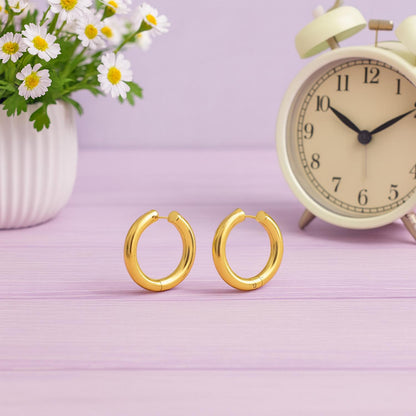 Classic Round Hoop Earrings – 925 Sterling Silver