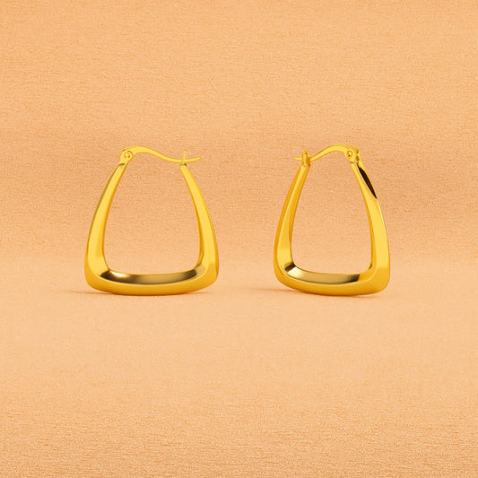 Geometric Triangle Hoop Earrings – 925 Sterling Silver
