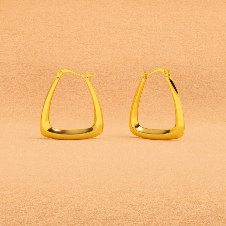 Geometric Triangle Hoop Earrings – 925 Sterling Silver