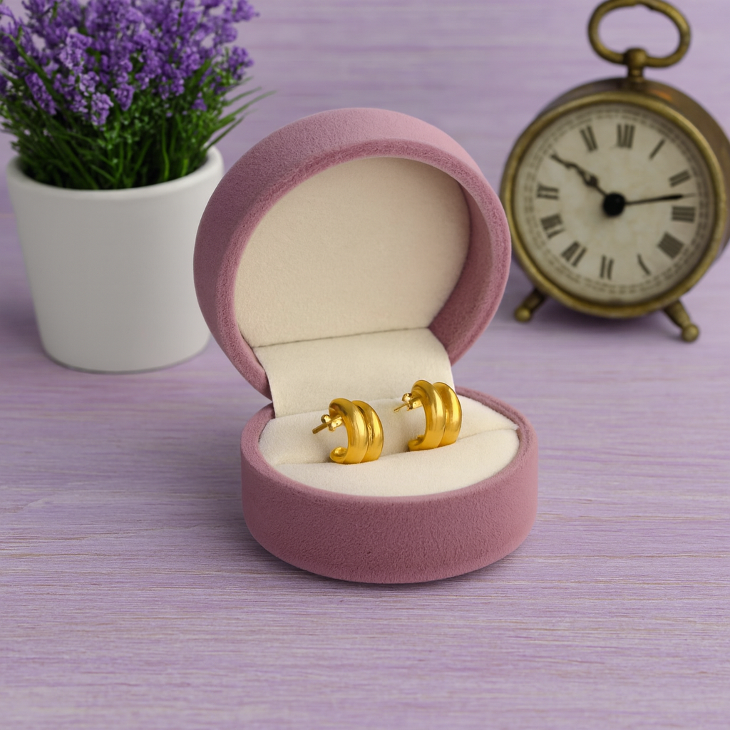 Bold Dome Huggie Earrings Earrings 925 Sterling Silver Yellow Plated