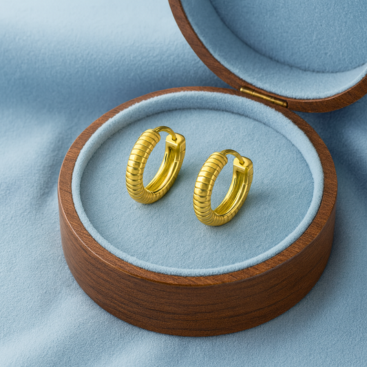 Textured Tube Hoop Earrings – 925 Sterling Silver