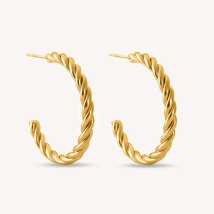 Twisted Rope Hoop Earrings – 925 Sterling Silver