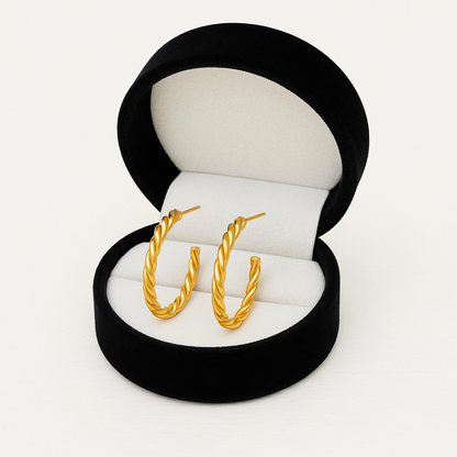 Twisted Rope Hoop Earrings – 925 Sterling Silver