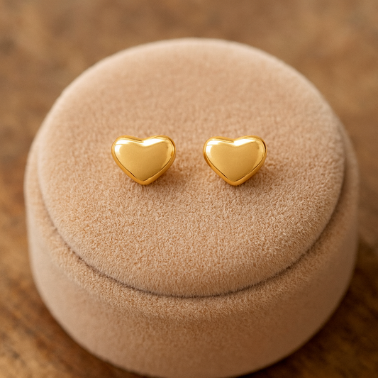 Classic Heart Stud Earrings – 925 Sterling Silver