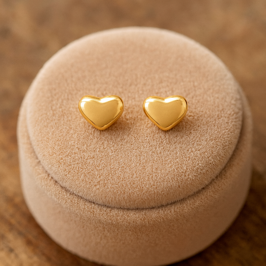 Classic Heart Stud Earrings – 925 Sterling Silver