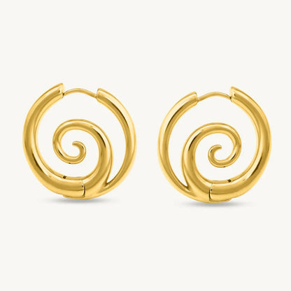 Spiral Hoop Earrings – 925 Sterling Silver