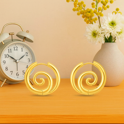 Spiral Hoop Earrings – 925 Sterling Silver
