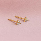 Minimalist Gold Triangle Stud Earrings 925 Sterling Silver Gold Plated