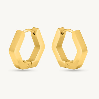 Hexagon Hoop Earrings – 925 Sterling Silver