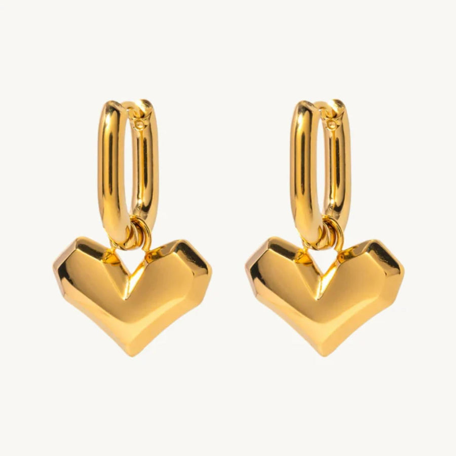 Geometric Heart Hoop Earrings – 925 Sterling Silver
