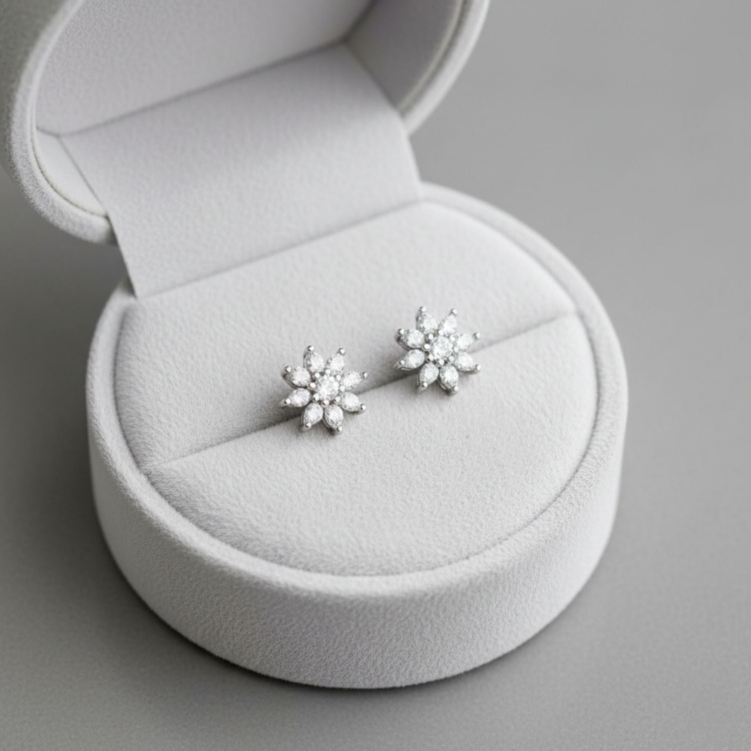 Cluster Snowflake Starburst Stud Earrings 925 Sterling Silver