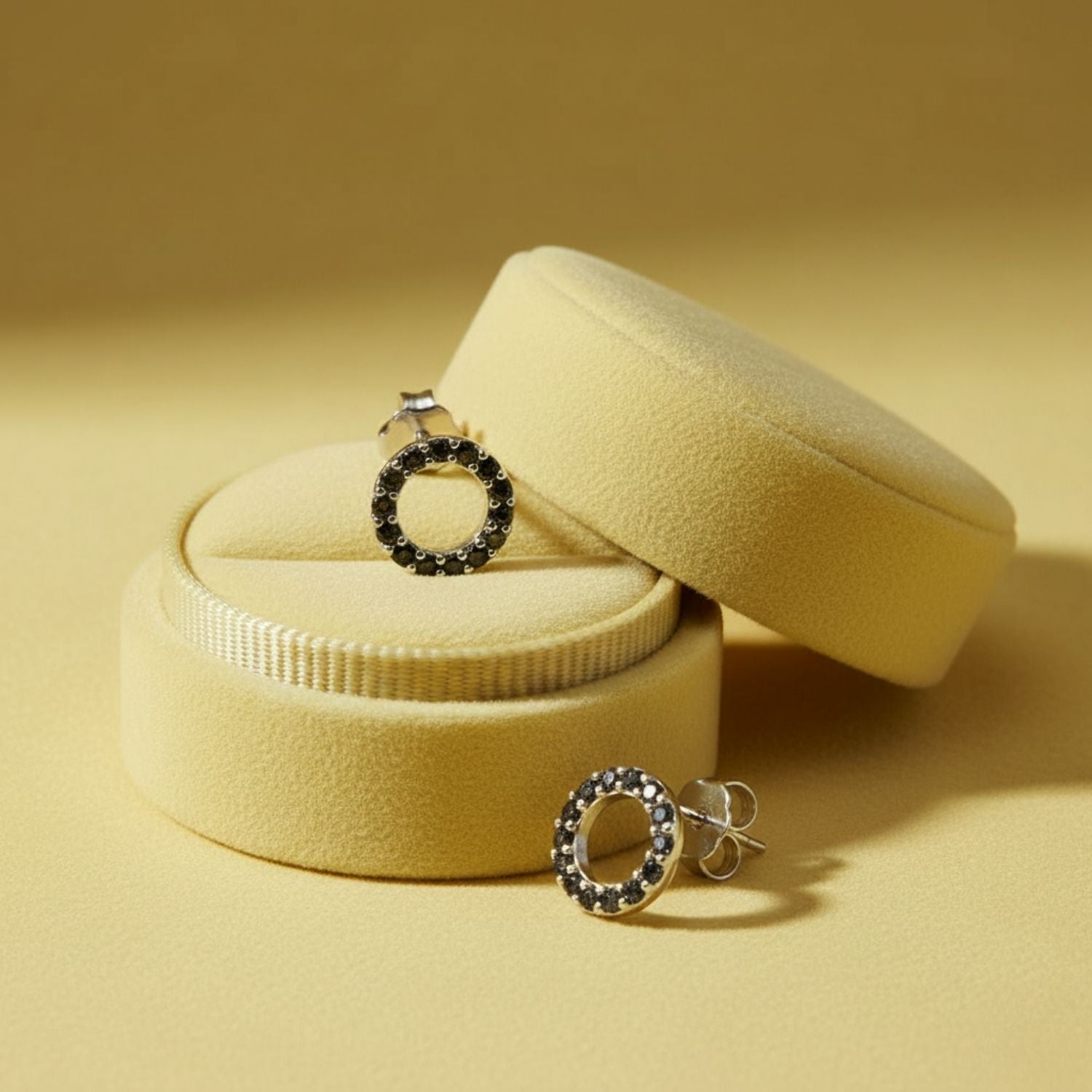 Open Circle Stud Earrings 925 Sterling Silver