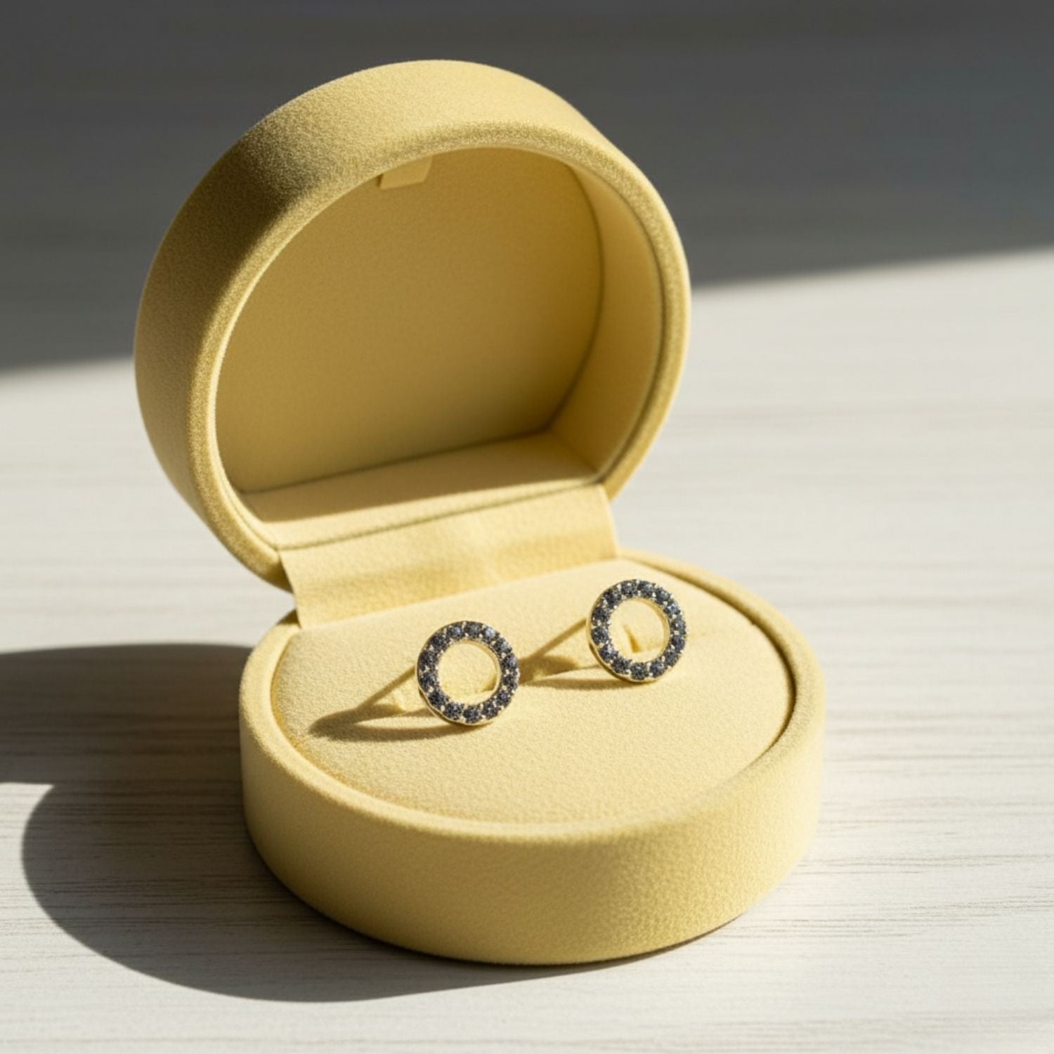 Open Circle Stud Earrings 925 Sterling Silver