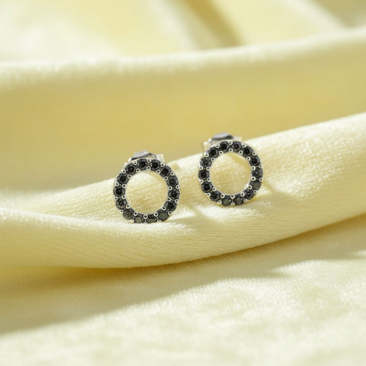 Open Circle Stud Earrings 925 Sterling Silver