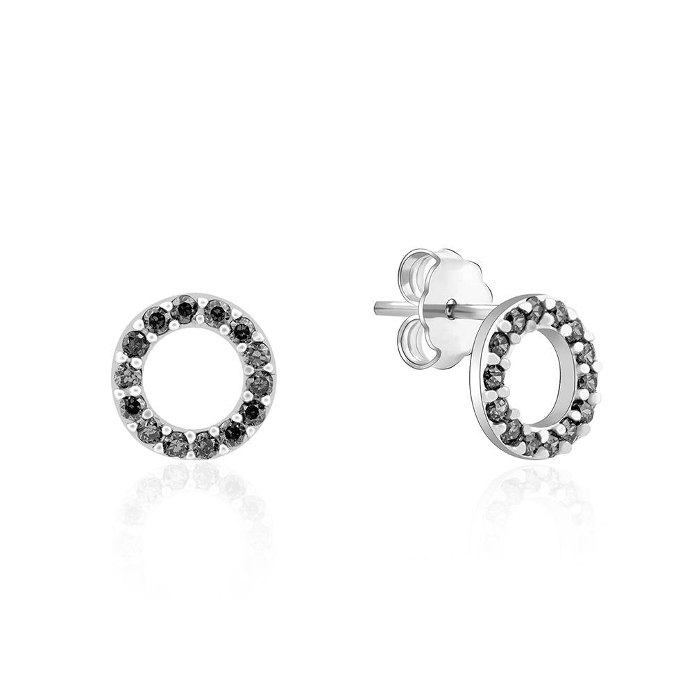 Open Circle Stud Earrings 925 Sterling Silver