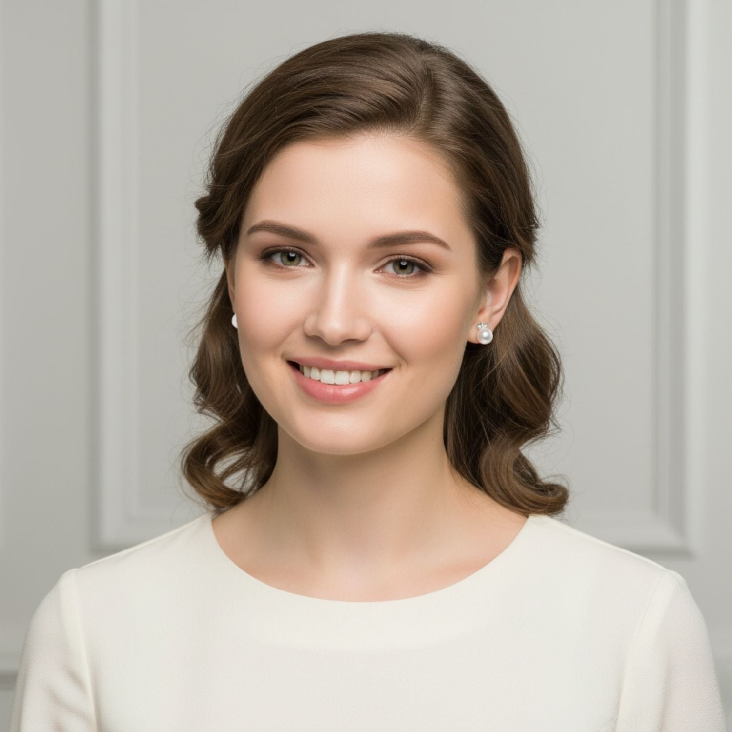 Classic Pearl Stud Earrings 925 Sterling Silver