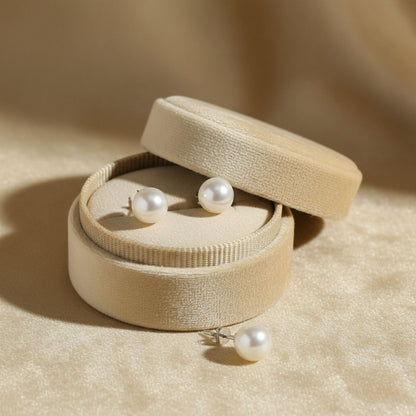 Classic Pearl Stud Earrings – 925 Sterling Silver