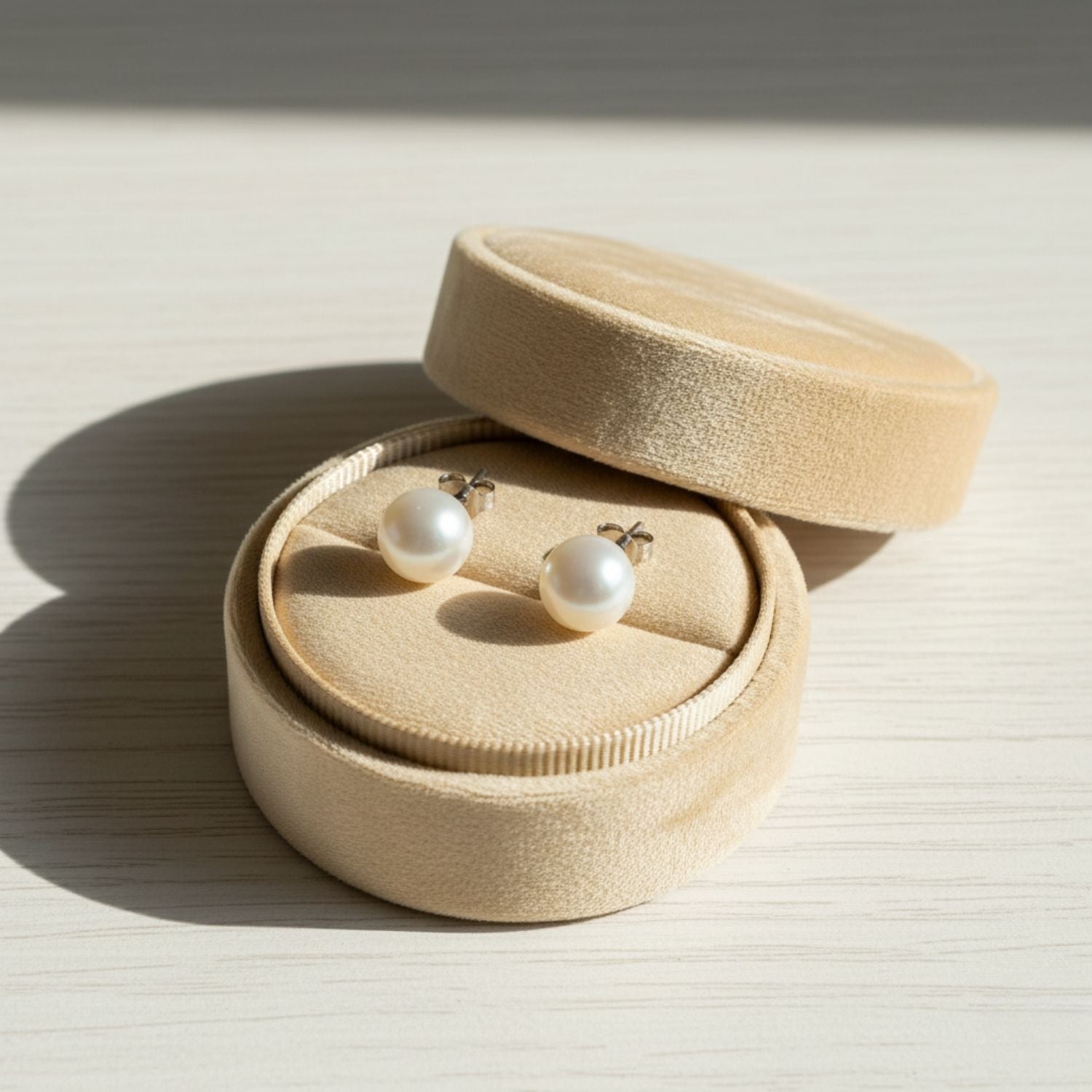 Classic Pearl Stud Earrings 925 Sterling Silver