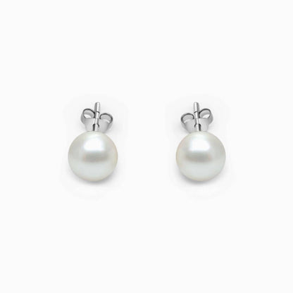 Classic Pearl Stud Earrings – 925 Sterling Silver