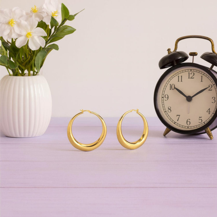 Classic Bold Round Hoop Earrings – 925 Sterling Silver