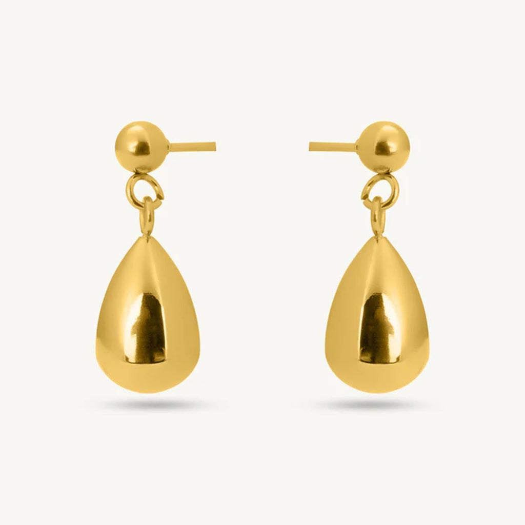 Teardrop Drop Dangle Earrings 925 Sterling Silver Yellow Plated