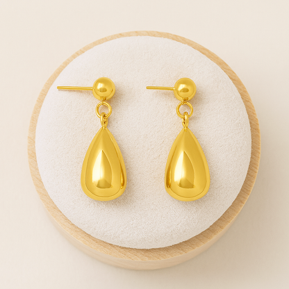 Teardrop Dangle Ball Stud Earrings – 925 Sterling Silver