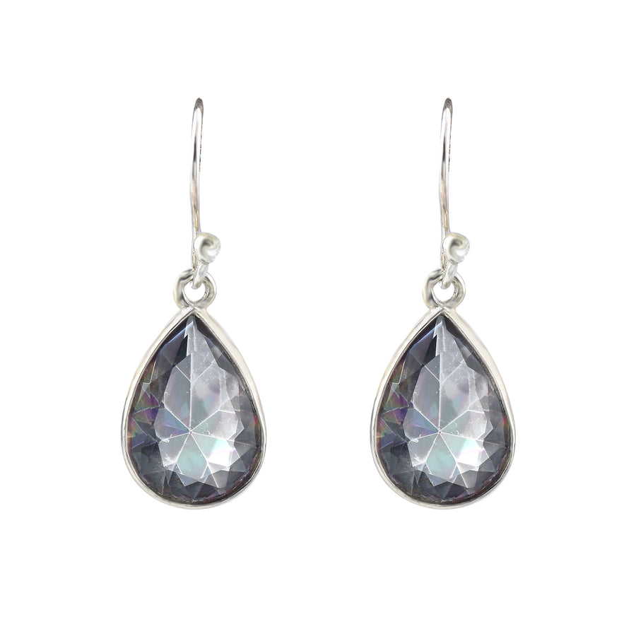 Pear-Shaped Mystic Topaz Teardrop Dangle Earrings – 925 Sterling Silver