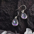 Pear-Shaped Mystic Topaz Teardrop Dangle Earrings 925 Sterling Silver