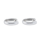 Round Black Spinel Huggie Hoop Earrings 925 Sterling Silver