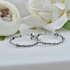 Textured Dot Pattern Hoop Earrings 925 Sterling Silver Oxidized